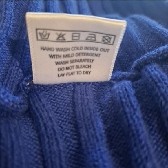 Bobi Black royal blue off shoulder directional rib sweater size extra sm… - Picture 7 of 8